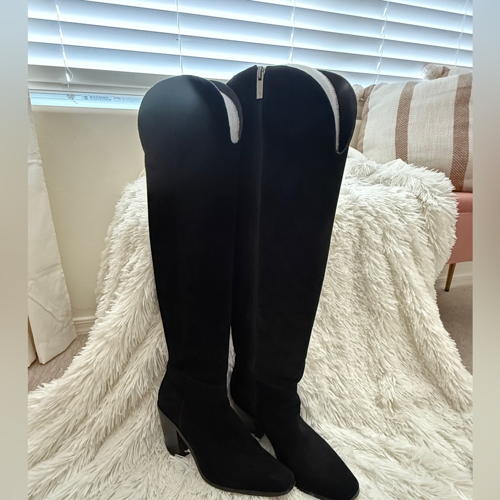 Jessica Simpson black suede knee high boots